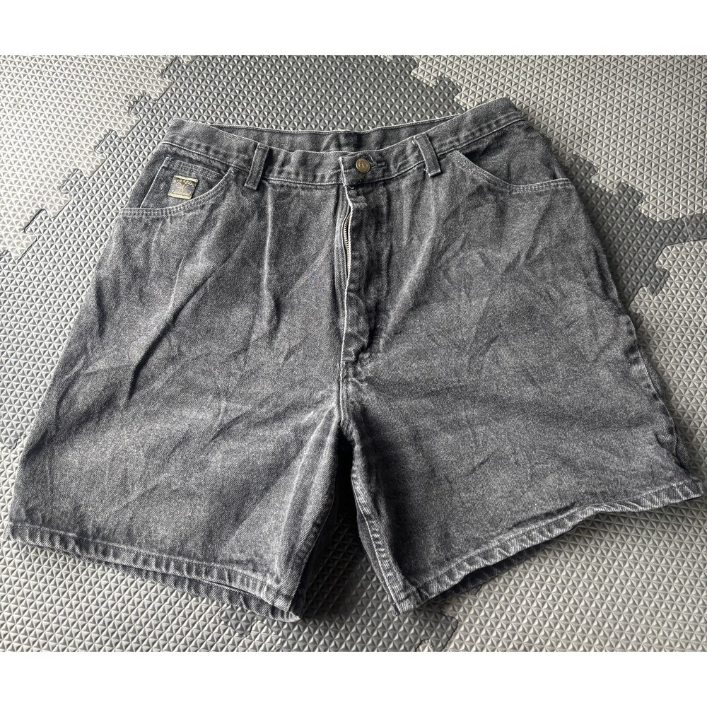 Lee Riders Women's Size 16 Average Black Faded Denim Jean Shorts Relaxed Fit